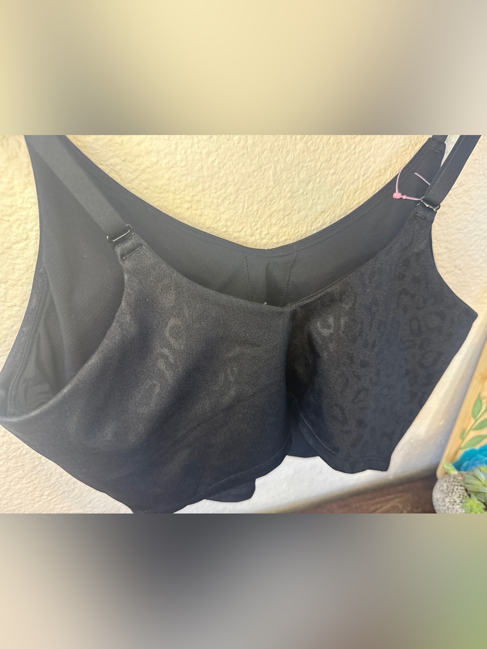 Athleta V-Neck Black Embossed Sports Bra - Size SP - Picture 5 of 13